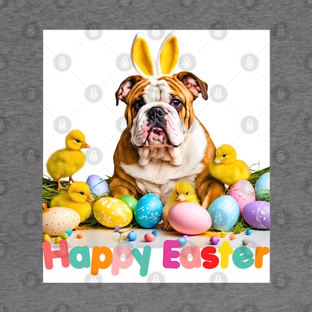 Happy Easter English Bulldog Bunny by Doodle and Things